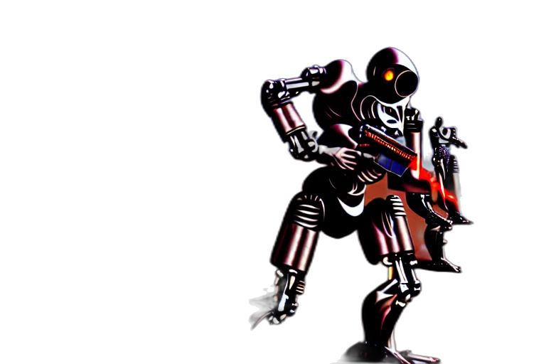 robot, weapon, concept art, pixel art transparent PNG cut-out