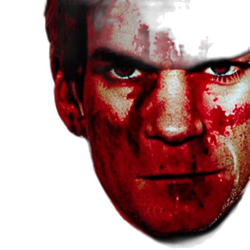 face, mask, photorealistic, 3d render, comic book art, red, dexter, morgan transparent PNG cut-out