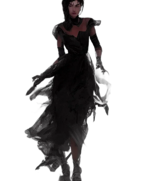 dress, staff, mask, creature transparent PNG cut-out