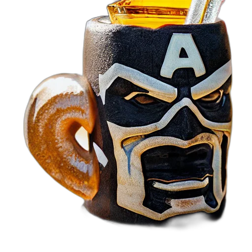 mask, bottle, robot, weapon, 3d render, comic book art, closeup, photorealistic transparent PNG cut-out