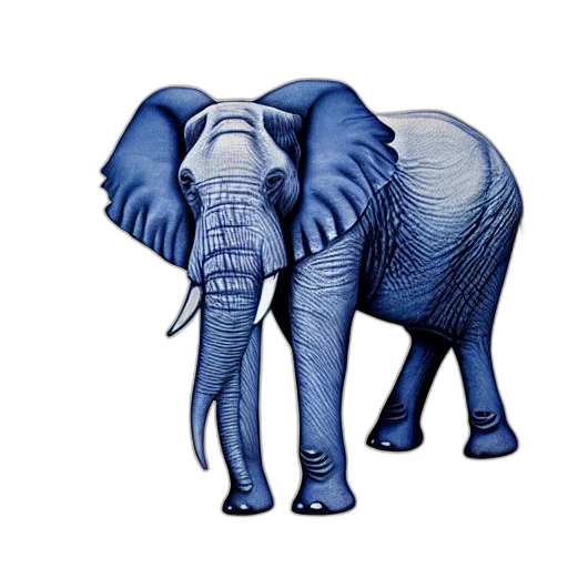 animal, creature, concept art, photorealistic, 3d render, pencil sketch, blue, detailed transparent PNG cut-out