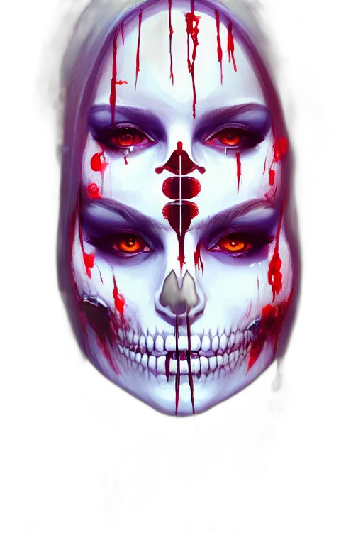 mask, face, fantasy art, concept art, photorealistic, comic book art, red, colorful transparent PNG cut-out