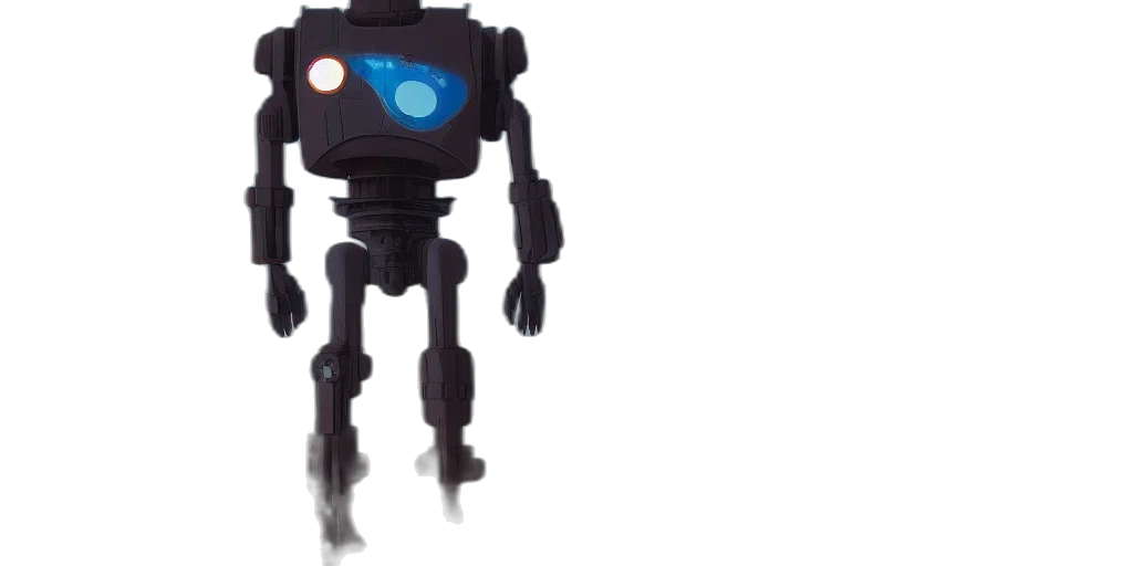 robot, staff, weapon, 3d render transparent PNG cut-out