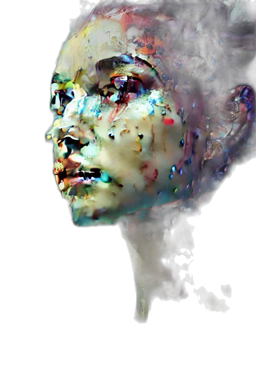 face, mask, crown, robot, photorealistic, concept art, 3d render, watercolor transparent PNG cut-out