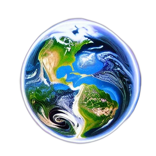 photorealistic, outer space, earth, cube transparent PNG cut-out
