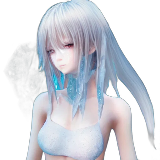 face, mask, creature, hair, concept art, 3d render, photorealistic, vaporwave transparent PNG cut-out
