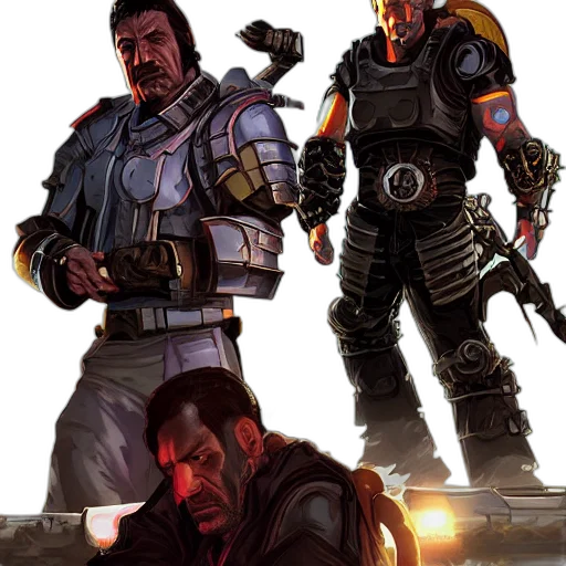 concept art, comic book art, fantasy art, cyberpunk transparent PNG cut-out