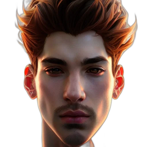 face, hair, mask, creature, photorealistic, concept art, fantasy art, 3d render transparent PNG cut-out