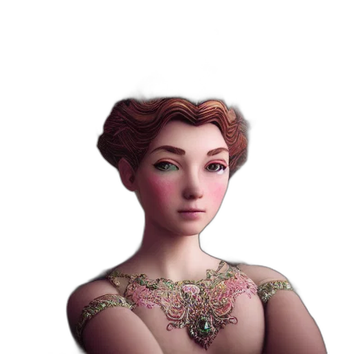 dress, crown, jewelry, face, fantasy art, 3d render, photorealistic, concept art transparent PNG cut-out