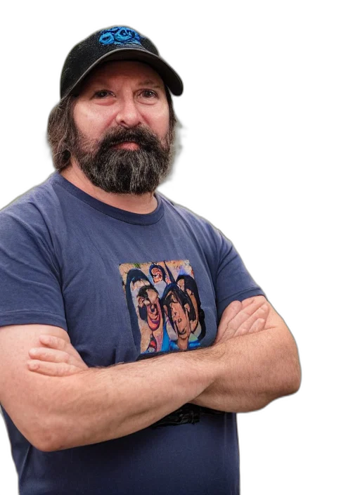 hat, hair, face, staff transparent PNG cut-out