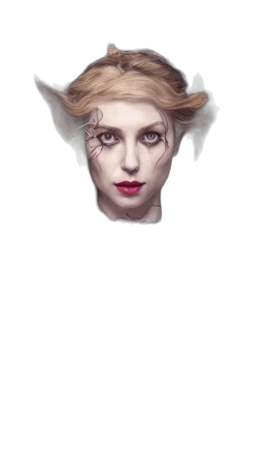 crown, hair, face, mask transparent PNG cut-out