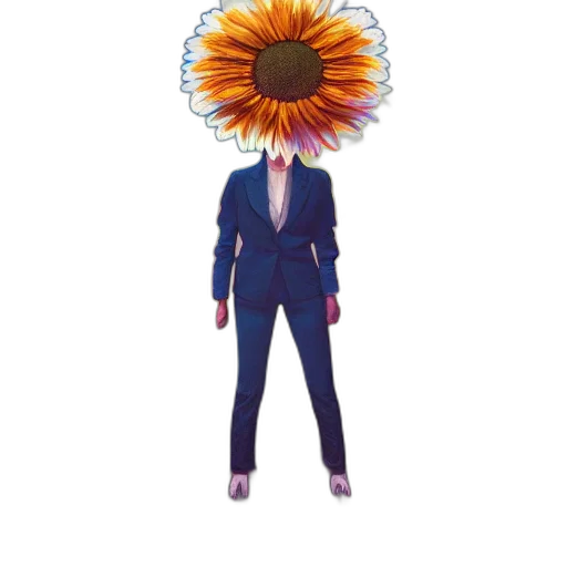 flower, umbrella, jacket, staff, concept art, watercolor, vaporwave, 3d render transparent PNG cut-out