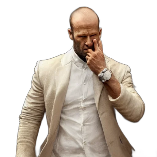 jacket, face, staff, concept art transparent PNG cut-out