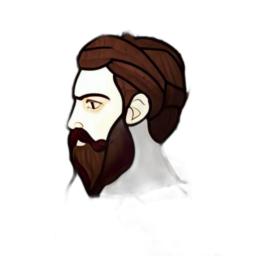 face, staff, hair, pixel art, cartoon, concept art, fantasy art, earth tones transparent PNG cut-out