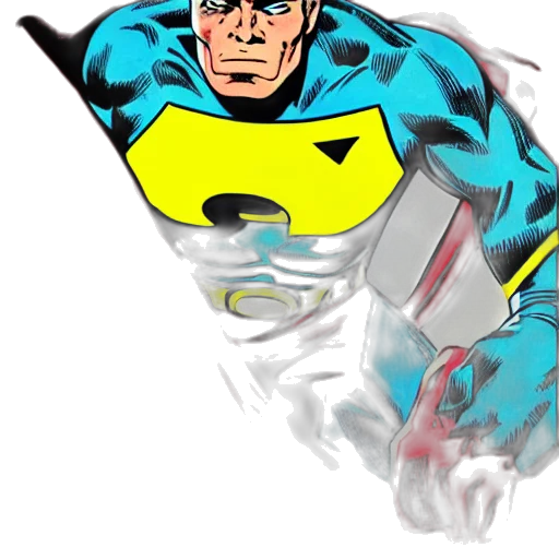 comic book art, concept art, cartoon, photorealistic, neon, superhero, clear, focus transparent PNG cut-out