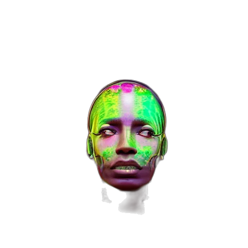 mask, face, crown, jewelry, 3d render, vaporwave, photorealistic, cyberpunk transparent PNG cut-out
