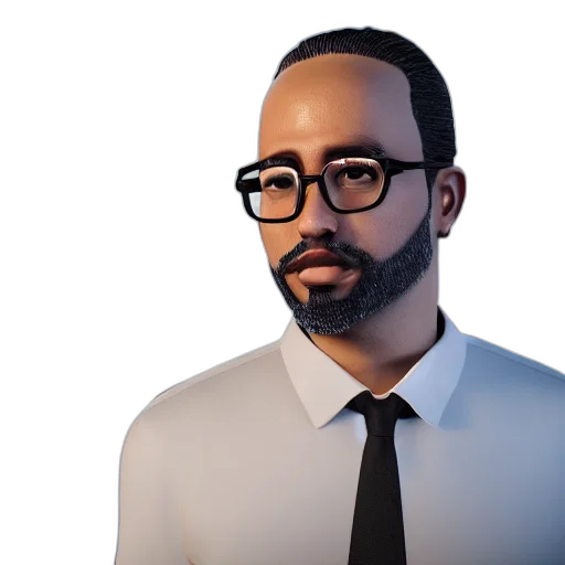 staff, face, 3d render, cartoon transparent PNG cut-out