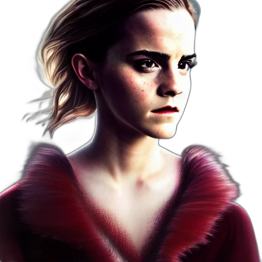 jacket, face, photorealistic, comic book art, concept art, fantasy art, red, emma transparent PNG cut-out