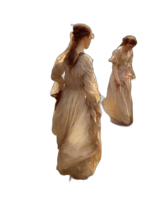 dress, hair, staff, jacket transparent PNG cut-out