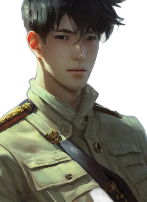 staff, jacket, face, weapon, oil painting, photorealistic, concept art, fantasy art transparent PNG cut-out