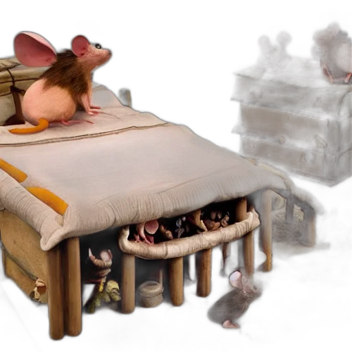 furniture, 3d render, concept art, realistic, mouse, kingdom, built, under transparent PNG cut-out