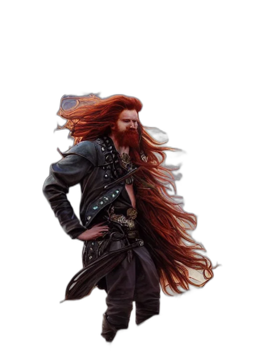 hair, sword, dragon, jacket transparent PNG cut-out