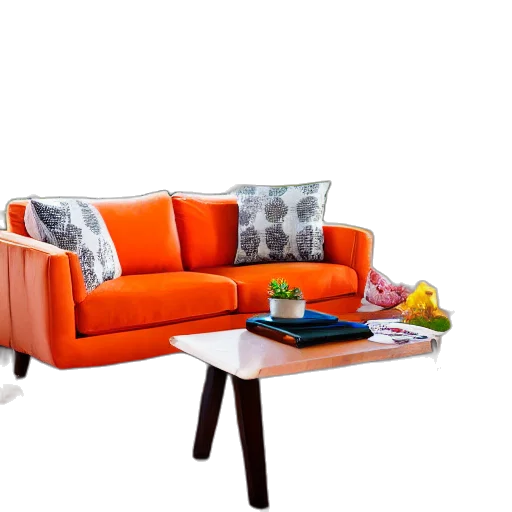 furniture, 3d render, photorealistic, colorful transparent PNG cut-out