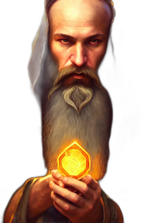 face, sword, fantasy art, concept art, photorealistic, pixel art, fire, golden transparent PNG cut-out