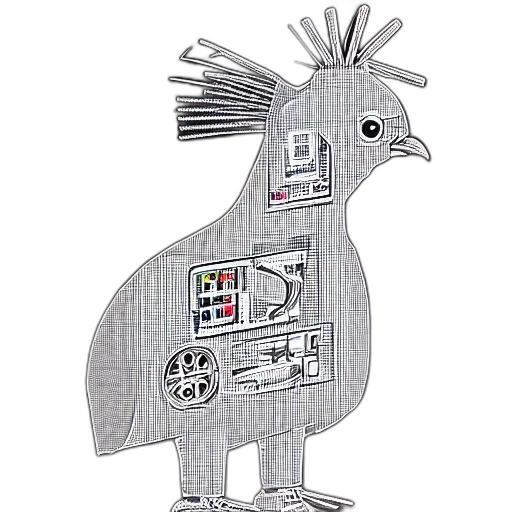 robot, animal, jewelry, staff, concept art, cartoon, 3d render, schematic transparent PNG cut-out