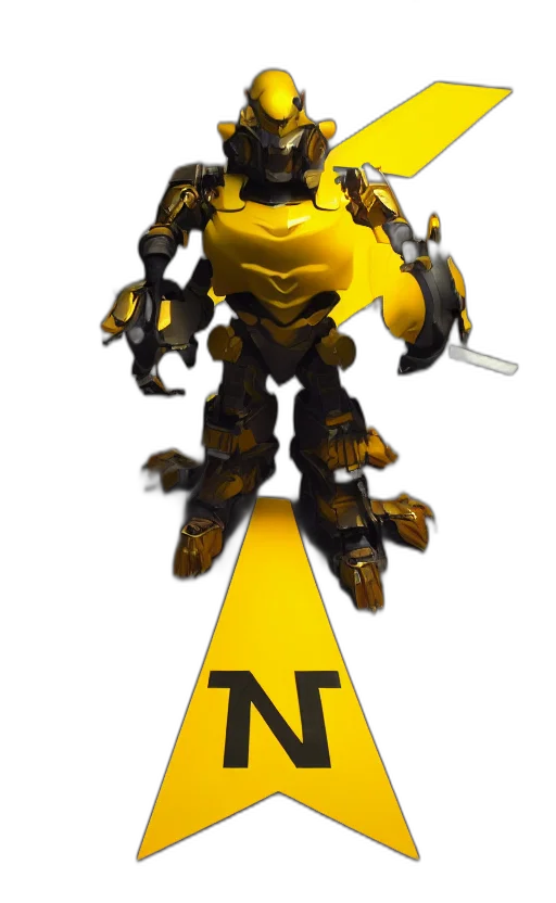 robot, weapon, concept art, 3d render, pixel art, cyberpunk, golden, giant transparent PNG cut-out