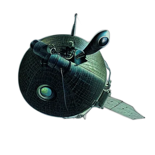 hat, robot, weapon, umbrella, concept art, 3d render, outer space, spacecraft transparent PNG cut-out