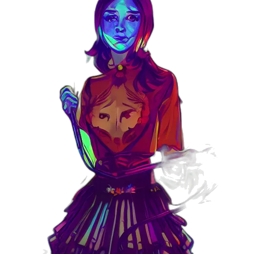 dress, mask, staff, concept art transparent PNG cut-out