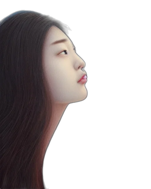 face, hair, mask, photorealistic, 3d render, oil painting, concept art, girl transparent PNG cut-out