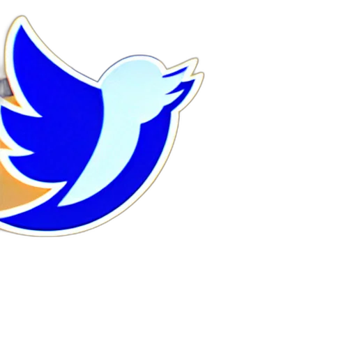 blue, colorful, new, twitter, logo transparent PNG cut-out
