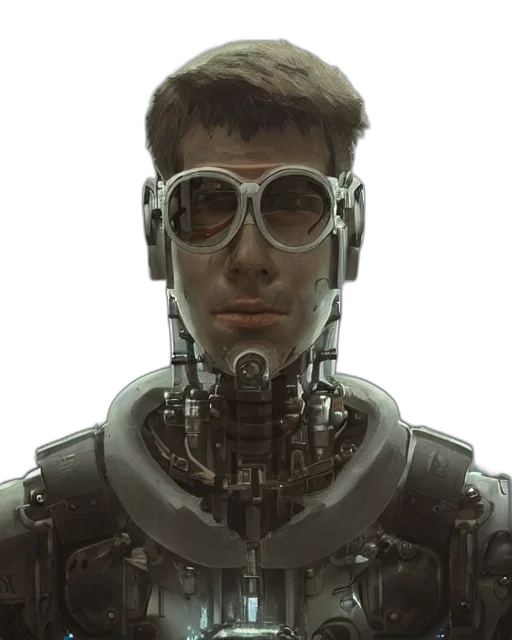 robot, face, mask, jacket, cyberpunk, concept art, comic book art, 3d render transparent PNG cut-out