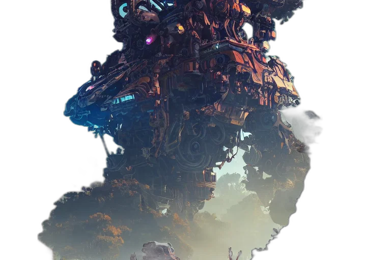 robot, creature, face, weapon transparent PNG cut-out