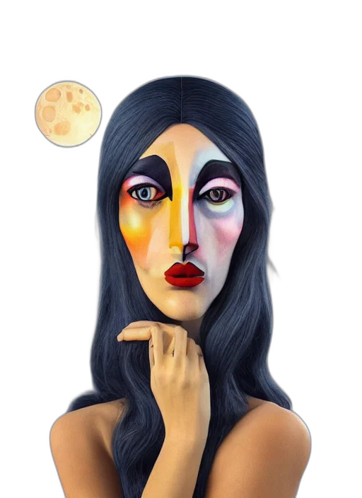 mask, face, fantasy art, photorealistic transparent PNG cut-out