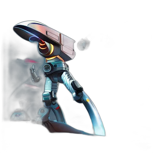 robot, weapon, sword, staff transparent PNG cut-out