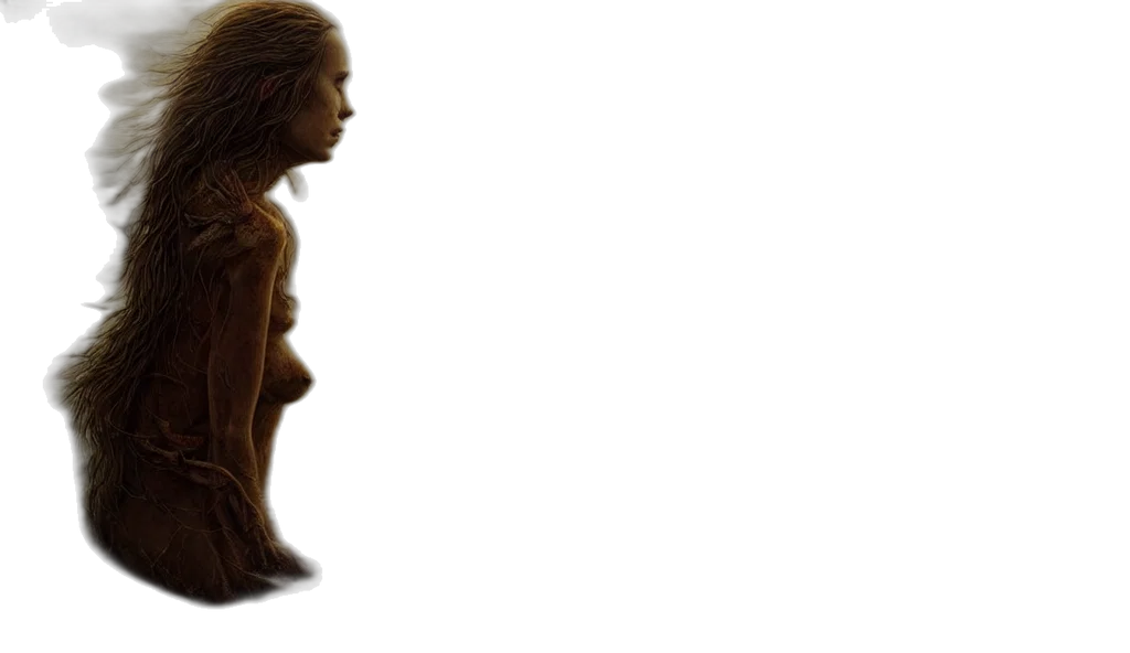 creature, hair, animal, staff, 3d render, concept art, photorealistic, fantasy art transparent PNG cut-out