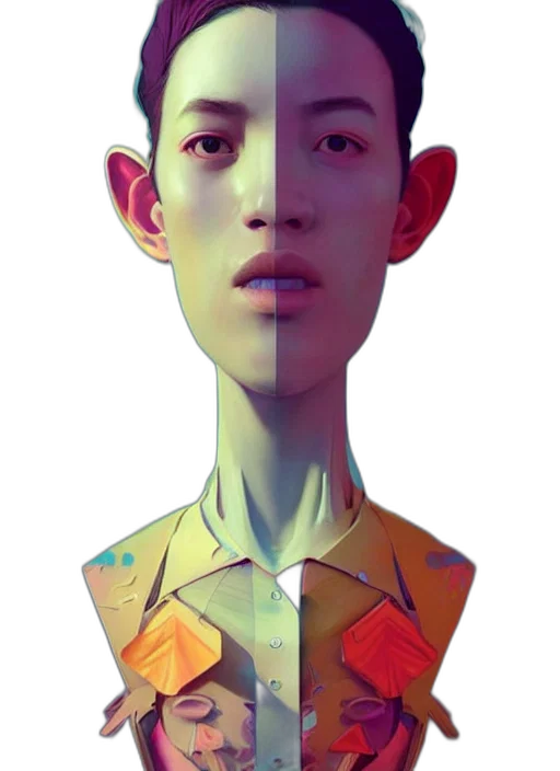 face, robot, mask, creature, 3d render, photorealistic, concept art, fantasy art transparent PNG cut-out
