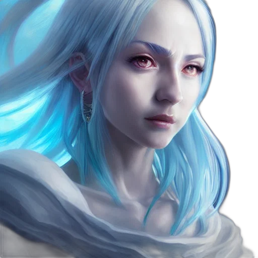 face, dragon, fantasy art, photorealistic, concept art, anime, blue, pastel transparent PNG cut-out