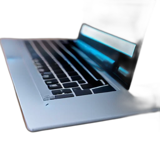 3d render, laptop, long, mechanic, legs, viewed, below transparent PNG cut-out