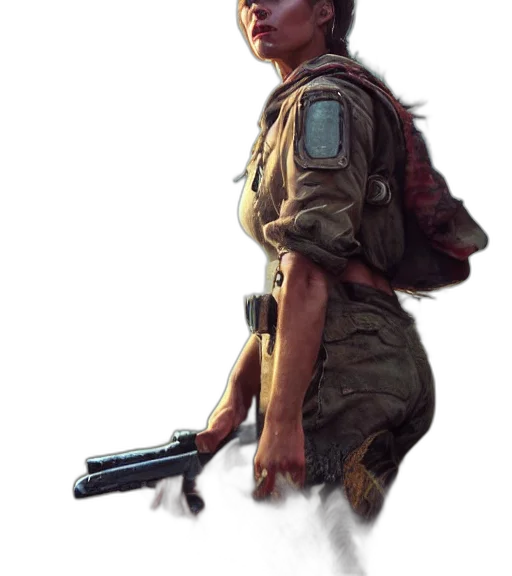 weapon, jacket, staff, face, concept art, photorealistic, pixel art, comic book art transparent PNG cut-out
