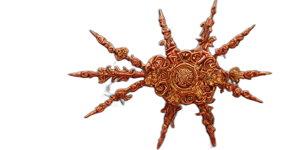 jewelry, crown, weapon, mask, 3d render, concept art, fantasy art, photorealistic transparent PNG cut-out