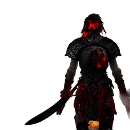 sword, weapon, staff, concept art, 3d render, fantasy art, red, lone transparent PNG cut-out