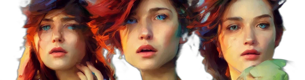 face, photorealistic, fantasy art, oil painting, concept art, fire, underwater, forest transparent PNG cut-out