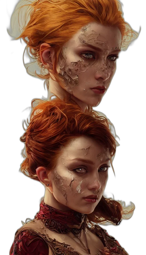 face, crown, mask, concept art transparent PNG cut-out