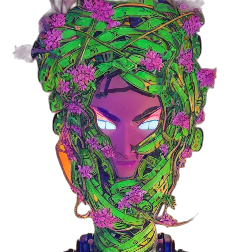 mask, crown, face, jewelry, concept art, cyberpunk, vaporwave, pixel art transparent PNG cut-out