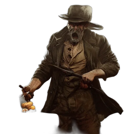 mask, hat, jacket, staff transparent PNG cut-out