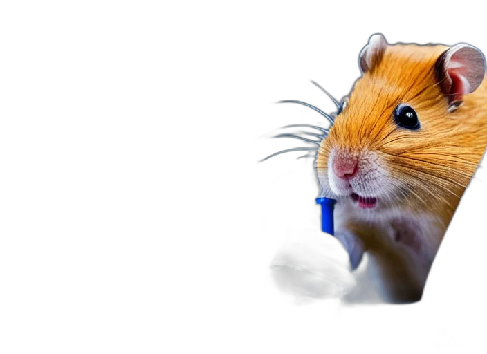 animal, photorealistic, 3d render, film, still, hamster, working, research transparent PNG cut-out